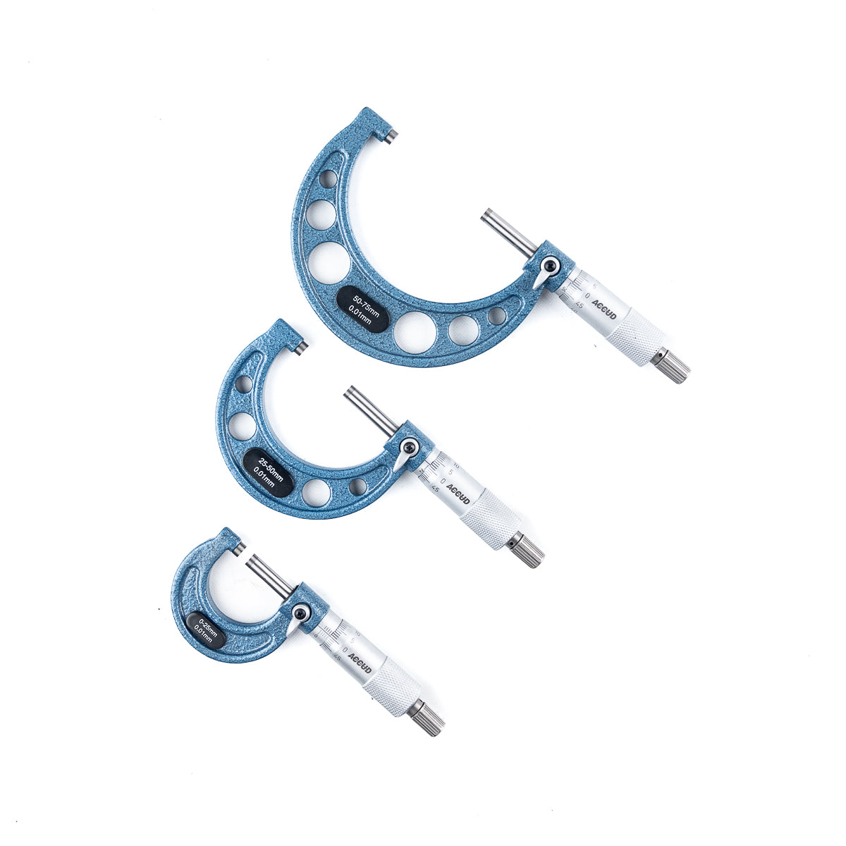 Jogo De Micrômetro Externo 321 0-75/100/150mm X 0,01mm 3/4/6pcs