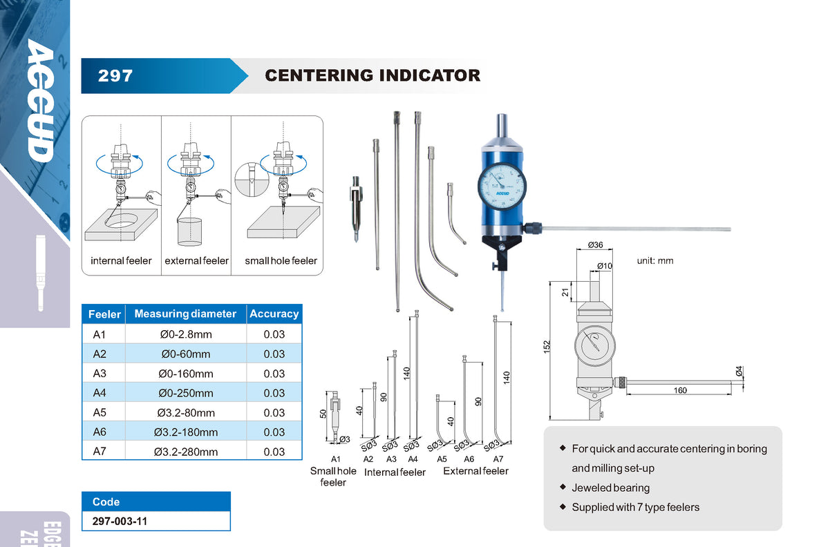 Centralizador de Peças com Relogio 297