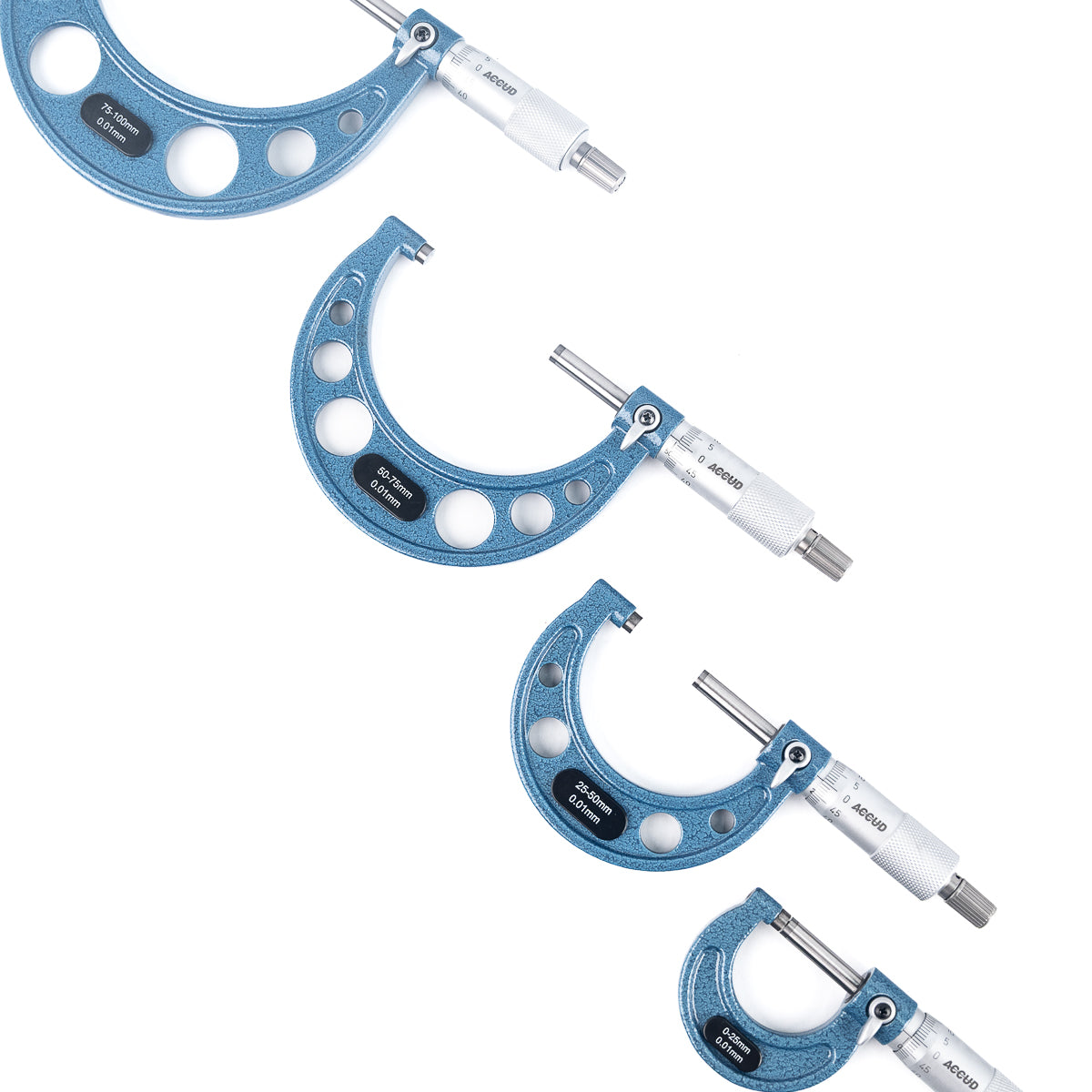 Jogo De Micrômetro Externo 321 0-75/100/150mm X 0,01mm 3/4/6pcs