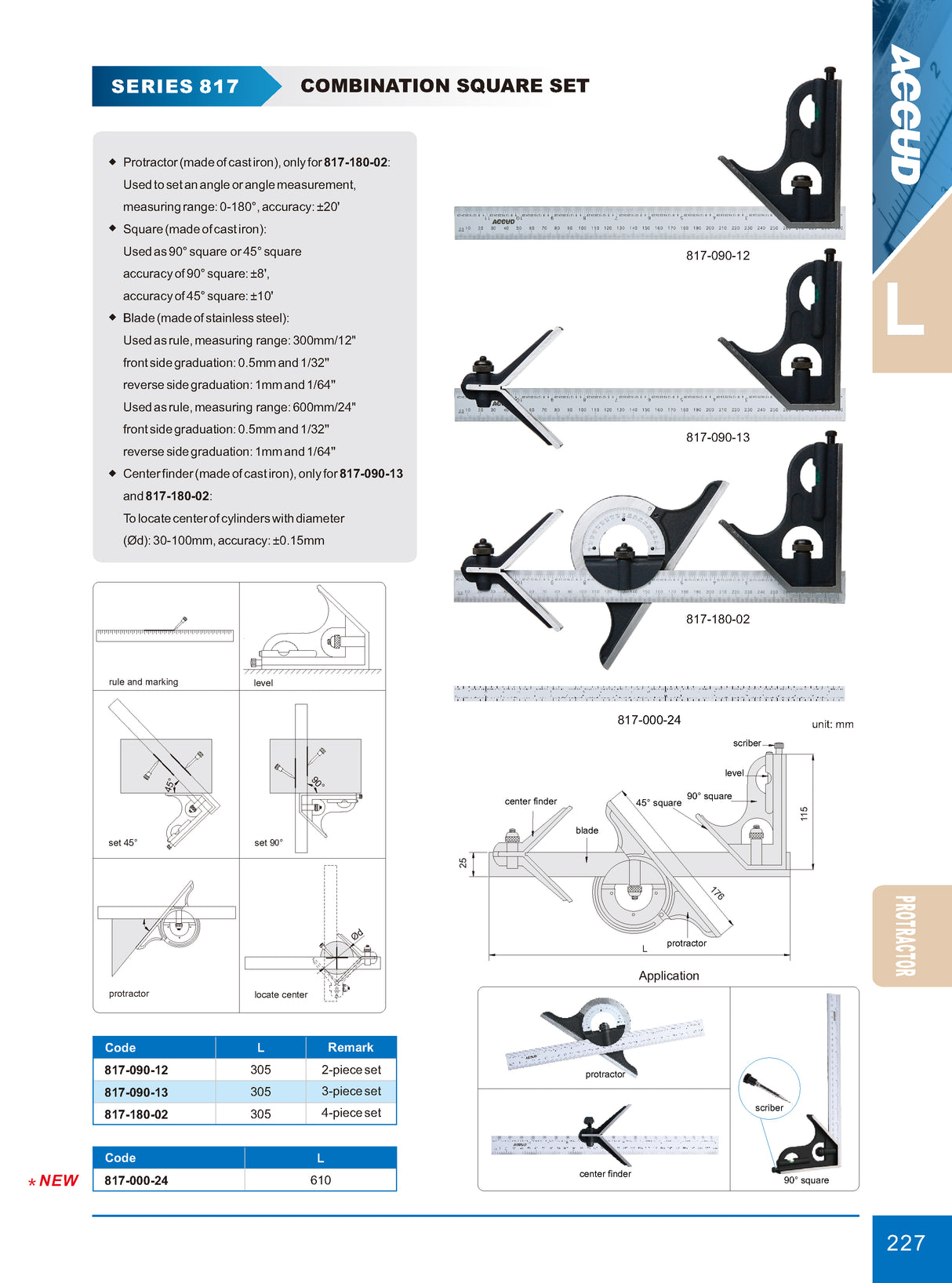 Esquadro Combinado 817