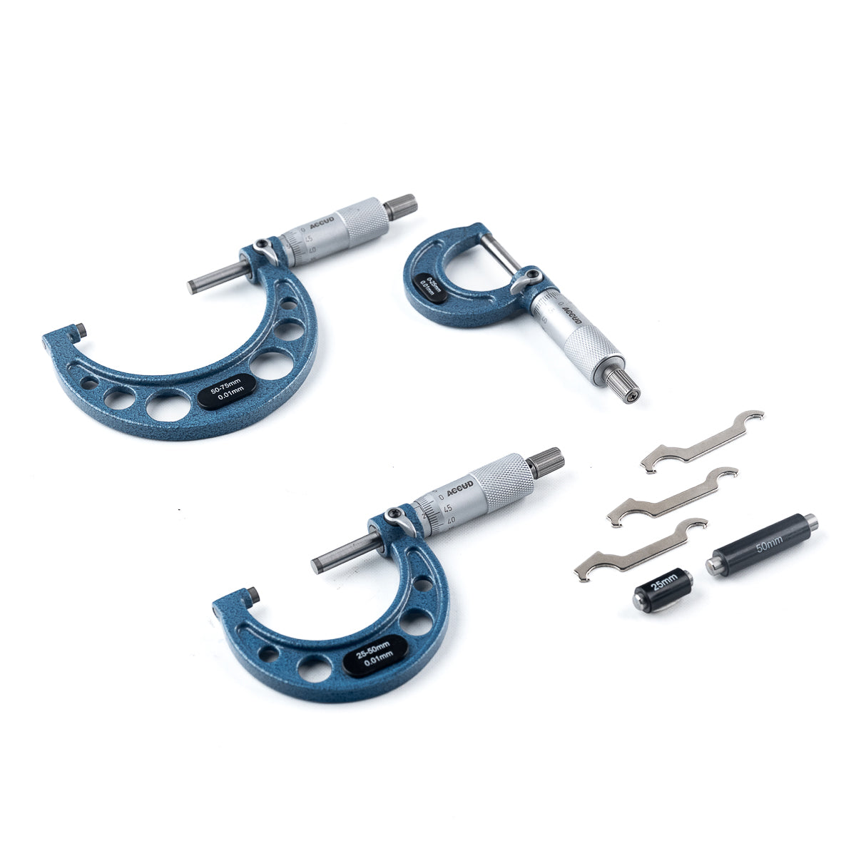 Jogo De Micrômetro Externo 321 0-75/100/150mm X 0,01mm 3/4/6pcs