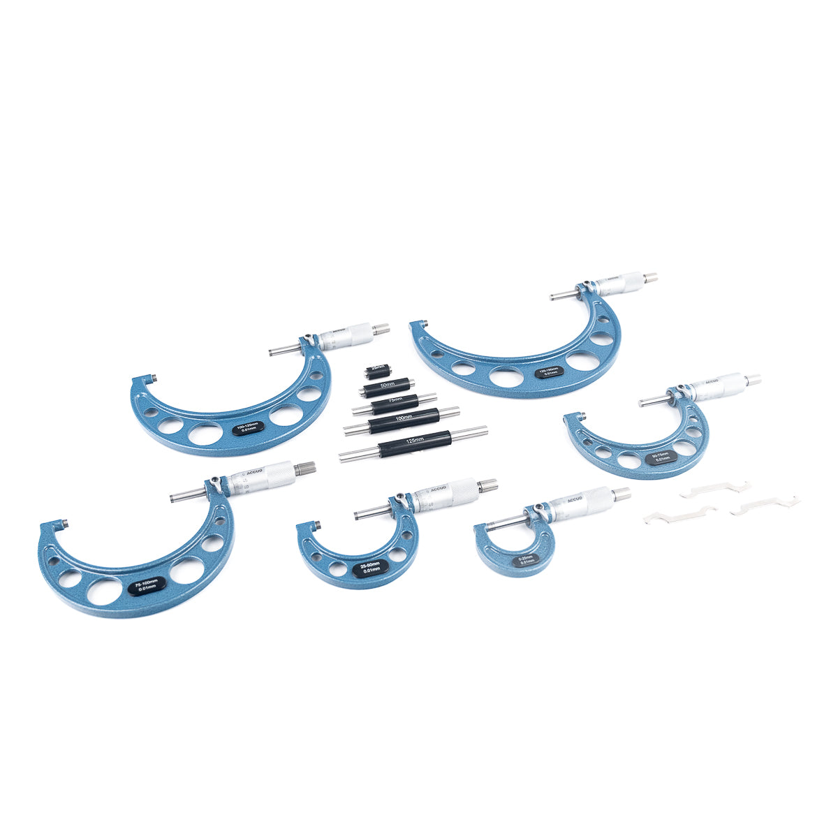 Jogo De Micrômetro Externo 321 0-75/100/150mm X 0,01mm 3/4/6pcs