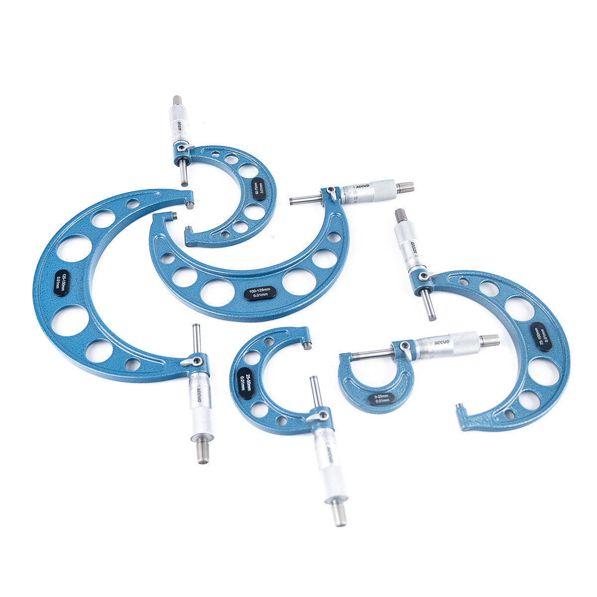 Jogo De Micrômetro Externo 321 0-75/100/150mm X 0,01mm 3/4/6pcs